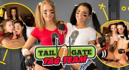 Gina Valentina, Kimber Woods, Liza Rowe starring in Tailgate Tag Team - WankzVR (UltraHD 2K 1600p / 3D / VR)
