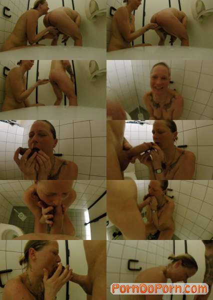 Shit snack on the sauna loo starring in SuzanDirty - ScatShop (FullHD 1080p / Scat)