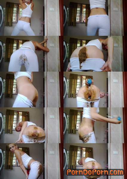 MissAnja starring in Dancing, Creamy Poo, Enema, Fart in White Leggings - ScatShop (HD 720p / Scat)