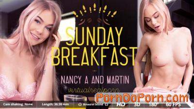 Nancy A starring in Sunday breakfast - VirtualRealPorn (UltraHD 2K 1600p / 3D / VR)