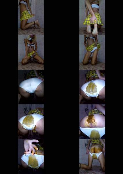 MissAnja starring in Filthy Schoolgirl Poop in Her White Panty and Make Big Mess with Poo Smearing - Scatshop (FullHD 1080p / Scat)