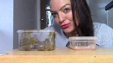 Evamarie88 starring in Spit And Poo Meal - ScatShop (FullHD 1080p / Scat)