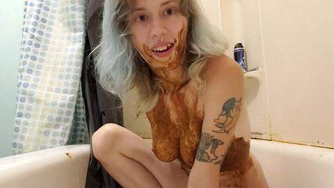 Xxecstacy starring in BTS: Messy Tit Play, Dirty Fingering - ScatShop (FullHD 1080p / Scat)