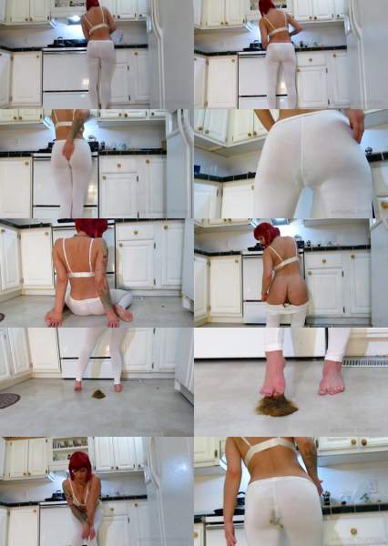 AbigailDupree starring in Large Poop In White Yoga Pants and Foot Smashing - ScatShop (HD 720p / Scat)