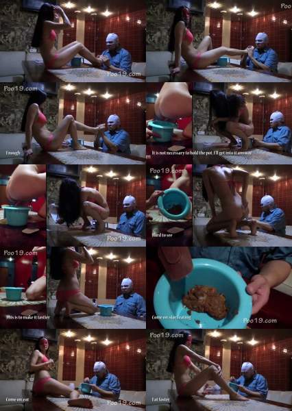 MilanaSmelly starring in Bar for the toilet slave - Poo19 (FullHD 1080p / Scat)