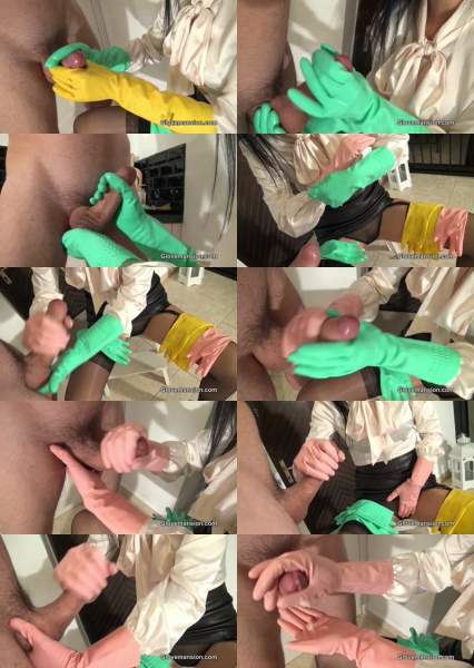 Multi rubber gloves handjob part 2 - Glovemansion (HD 720p)