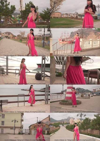 Public in pink dress - Naughty-Lada (FullHD 1080p)