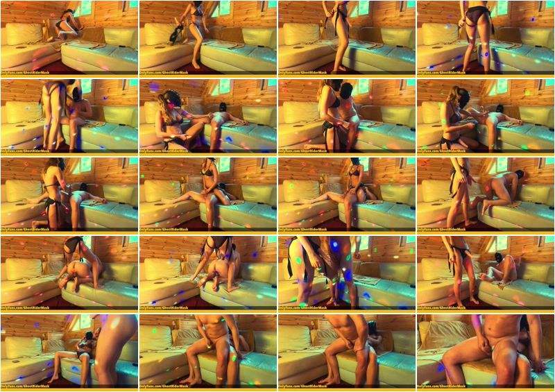 Strapon Pegging With Beauty Girl In Bikini. Cut Version - GhostRiderMask (FullHD 1080p)