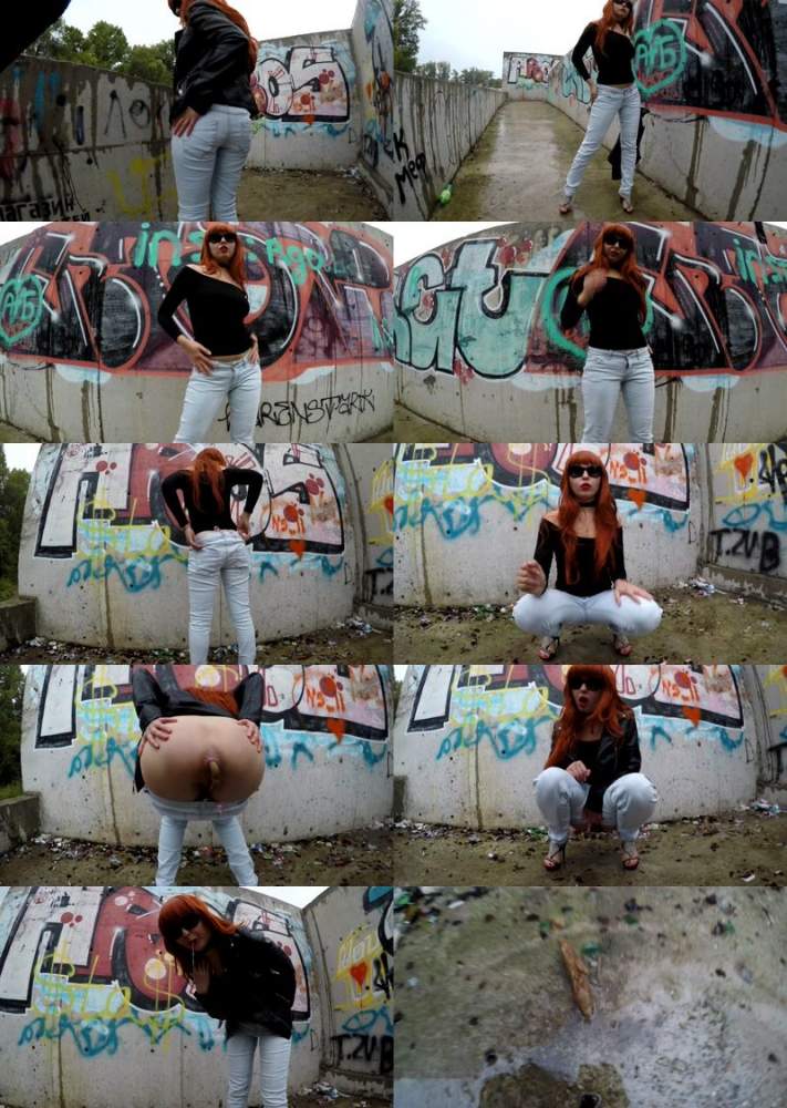 Janet starring in Pooping in Public Place with Graffiti - ScatShop (UltraHD 4K 2160p / Scat)