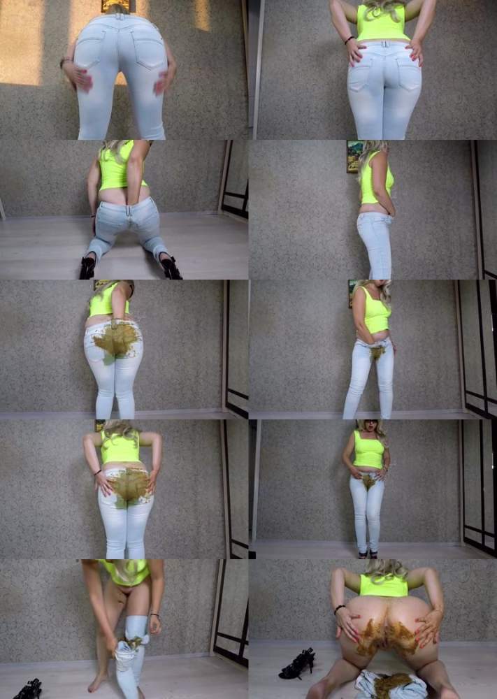 Janet starring in Blue Light Jeans Pooping Shit Smearing - diabolicsigal (FullHD 1080p / Scat)