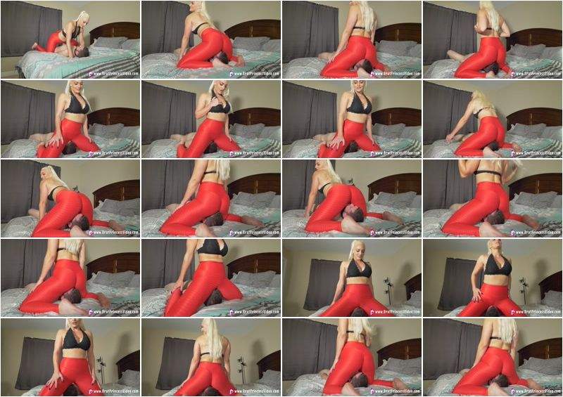 Macy starring in Face Sits Fluffy In Sexy Red Leggings - BratPrincess2 (UltraHD 2160p)