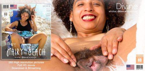 Divine (41) starring in Hairy Divine loves to flash on the beach - Mature.nl (FullHD 1080p)