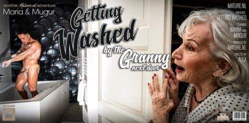 Maria (87) starring in Granny next door is washing up her muscled younger friend - Mature.nl (HD 1064p)