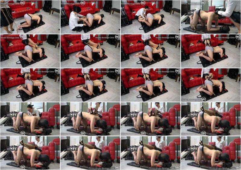 Predicament Bondage Hands Tied Together, Balls Tied To Toes And Gagged - HinakoBondageClinic (FullHD 1080p)