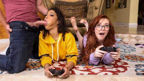 Jeni Angel, Madi Collins starring in Gamer Girl Threesome Action - BrazzersExxtra, Brazzers (FullHD 1080p)