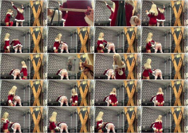 Using My New Crop And Whip On My Santa Sissy Jayne - LadyDarkAngel (FullHD 1080p)