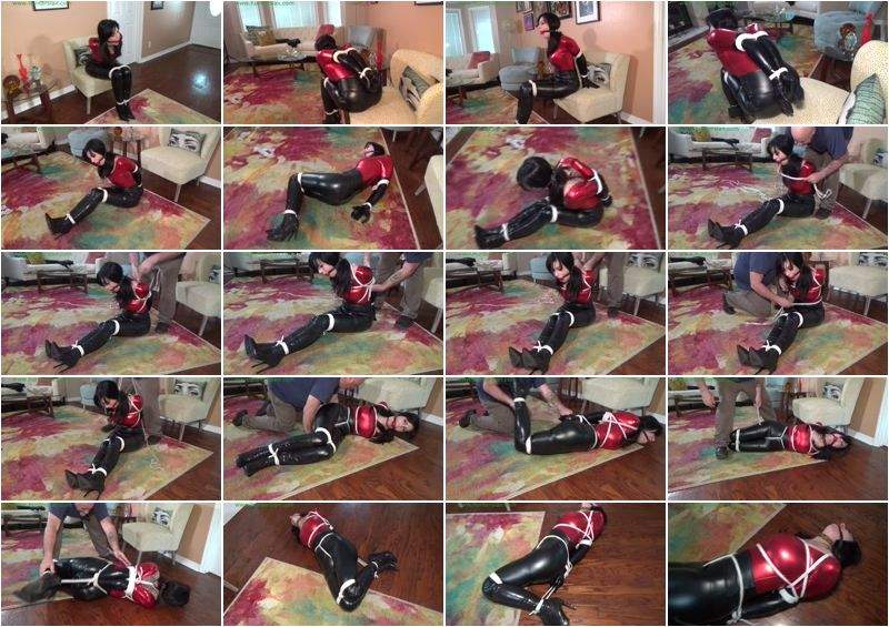 Nyxon Tightly Hogtied In Her Shiny Spandex, Over The Knee Boots And Long Gloves - Hunterslair (FullHD 1080p)