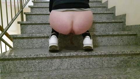 Versauteschnukkis starring in Pooped into the public stairwell - ScatShop (FullHD 1080p / Scat)