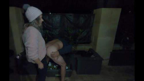 Strapon Pegging At Night In The Garden - Winter Is Cumming - MinMoo (FullHD 1080p)