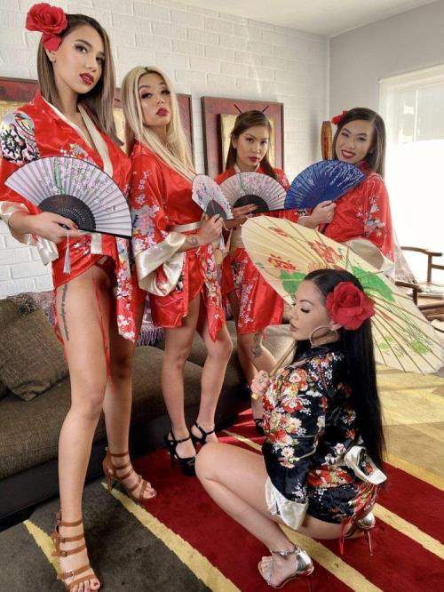 Kimmy Kimm, Morgan Lee, Kimora Quin, Gia Dibella, Yumi Sin starring in Asian Delight: Imperial Concubines - Harem Orgy with 5 Asian Pornstars - SLR (UltraHD 2K 1440p / 3D / VR)