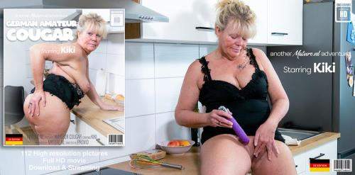 Kiki (EU) (56) starring in Mature Kiki plays with her pierced pussy in the kitchen - Mature.nl (FullHD 1080p)