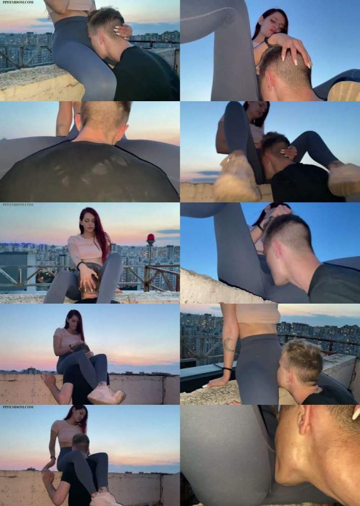 Outdoor Leggings Pussy Worship Femdom On Rooftop - PetitePrincessFemdom (FullHD 1080p)