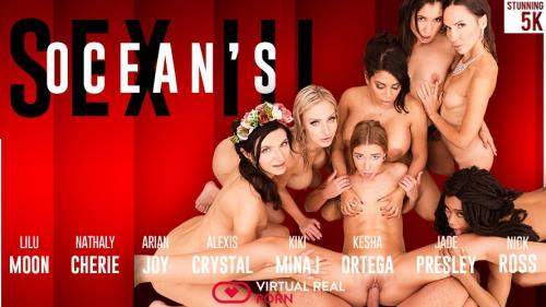 Alexis Crystal, Jade Presley, Kesha Ortega, Kiki Minaj, Lilu Moon, Lina Joy, Arian Joy, Nathaly Cherie starring in Arian Joy, Nathaly Cherie - Ocean's Sex III - VirtualRealPorn (UltraHD 4K 2700p / 3D / VR)