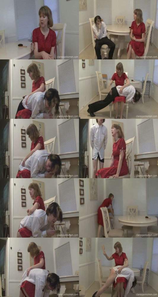 Clare Fonda starring in Mom Clare Spanks Her Son In Kitchen - ClareSpanksMen (FullHD 1080p)