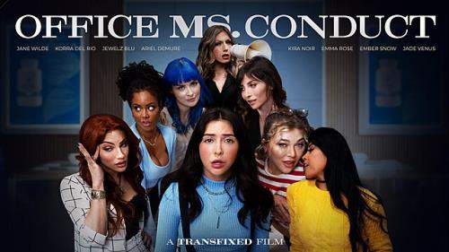 Kira Noir, Jane Wilde, Jewelz Blu, Korra Del Rio, Ember Snow, Emma Rose, Ariel Demure starring in Office Ms. Conduct - Transfixed, AdultTime (SD 544p)