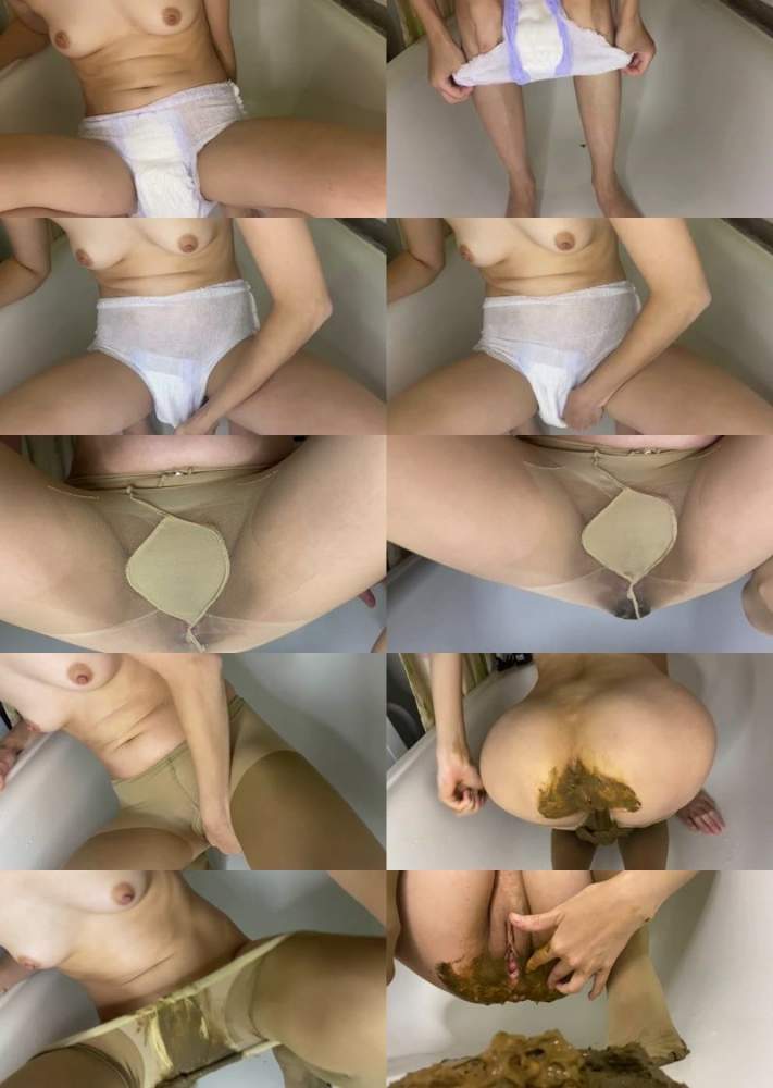 p00girl starring in I mess up after constipation and what diapers and pantyhose - ScatShop (FullHD 1080p / Scat)