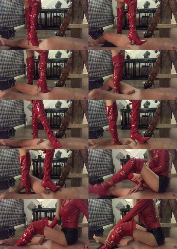 Session With My Lovely Red Boots Sorting Out His Cock And Balls - LadyDarkAngelUk (FullHD 1080p)