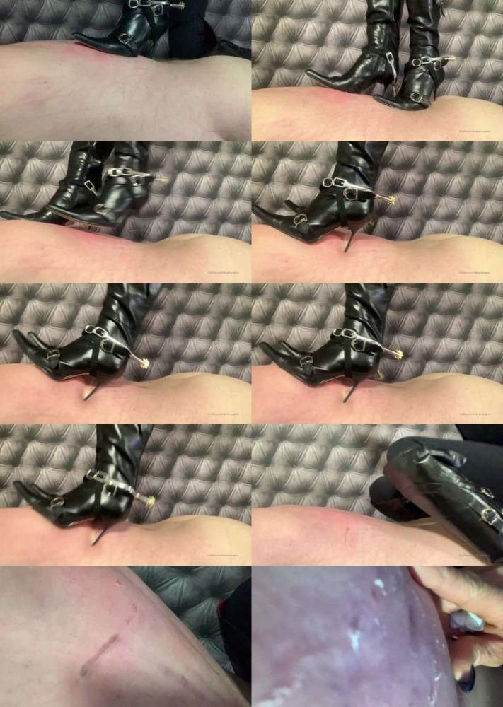 Some More Deep Hole Marking In My Leather Boots And Spurs - LadyDarkAngelUk (FullHD 1080p)