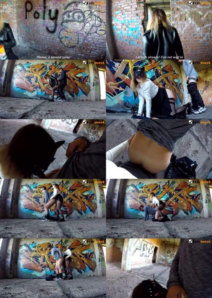 Drawing Graffiti - Fucking A Guy And Giving Cum On My Chest (Risky Public Pegging) - PolySweet (FullHD 1080p)