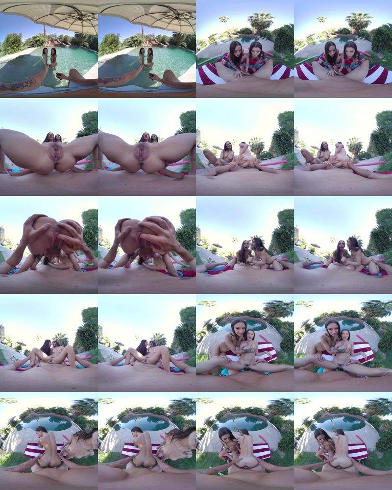 April Olsen, Maya Woulfe starring in Threesome by the Pool - VR Porn (UltraHD 2K 1920p / 3D / VR)