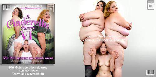 Edina (55), Jana (61), Maya (24) starring in Evil stepmoms Jana & Edina are back to get their stepdaughter Maya between their big legs - Mature.nl (FullHD 1080p)