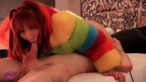 PufffyPink starring in Rainbow Coat Blowjob and Sex - Fansly (FullHD 1080p)