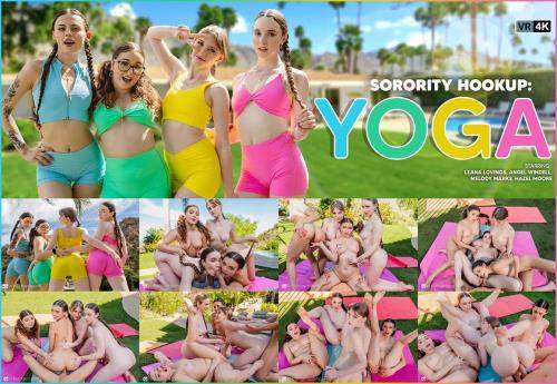 Hazel Moore, Leana Lovings, Melody Marks, Angel Windell starring in Sorority Hookup: Yoga - VRBangers (UltraHD 2K 1920p / 3D / VR)