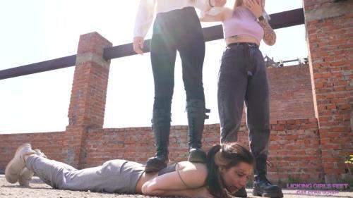 Alisa, Nicole starring in Humiliation on an abandoned house - LickingGirlsFeet (FullHD 1080p)