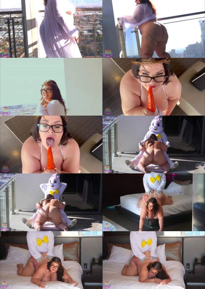 Luna Lark starring in Easter Bunny Gives Luna Lark Big Carrot - ManyVids, GIbbyTheClown (UltraHD 2K 2158p)