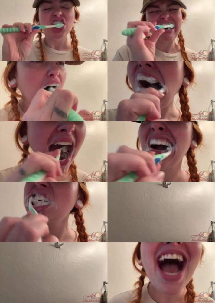 Adora bell starring in Teeth Brushing in Braids (FullHD 1080p)