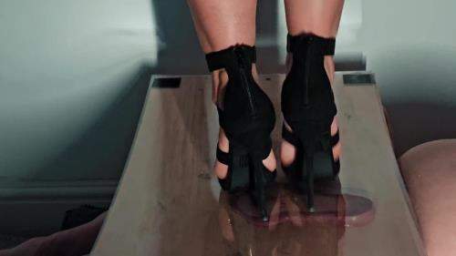 Ambers Trample Palace starring in Plexi Glass Trample Black Strappy Heels (FullHD 1080p)