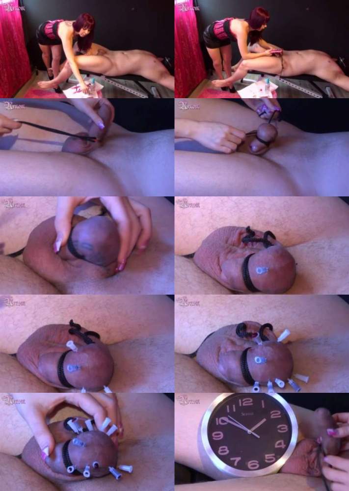 Mistress Urnom starring in CBT Skewering a folded penis - Castratix (HD 720p)