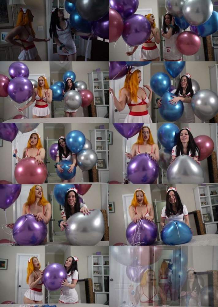 Galas Balloons and Fetish Clips starring in Naughty Nurse Chrome Helium Balloons Masspop With Jasmin Jai Galas Looner (FullHD 1080p)