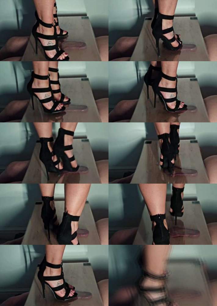 Amber X starring in Plexiglass Trample - Black Strappy Heels - AmbersTramplePalace (FullHD 1080p)