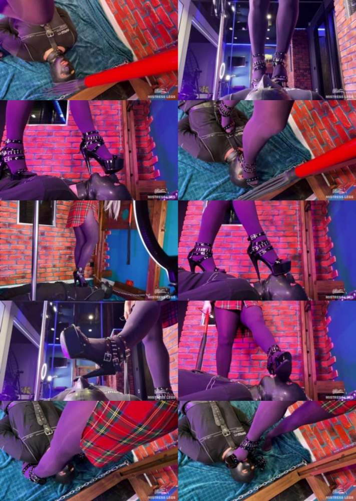 Mistress Legs starring in High Heels Trampling And Heels Sucking In Sexy Purple Pantyhose (FullHD 1080p)