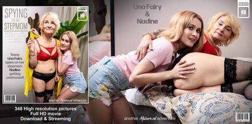 Nadine (48), Una Fairy (19) starring in Una Fairy get to lick her stepmom Nadine's wet pussy after she spied on her getting undressed - Mature.nl (FullHD 1080p)