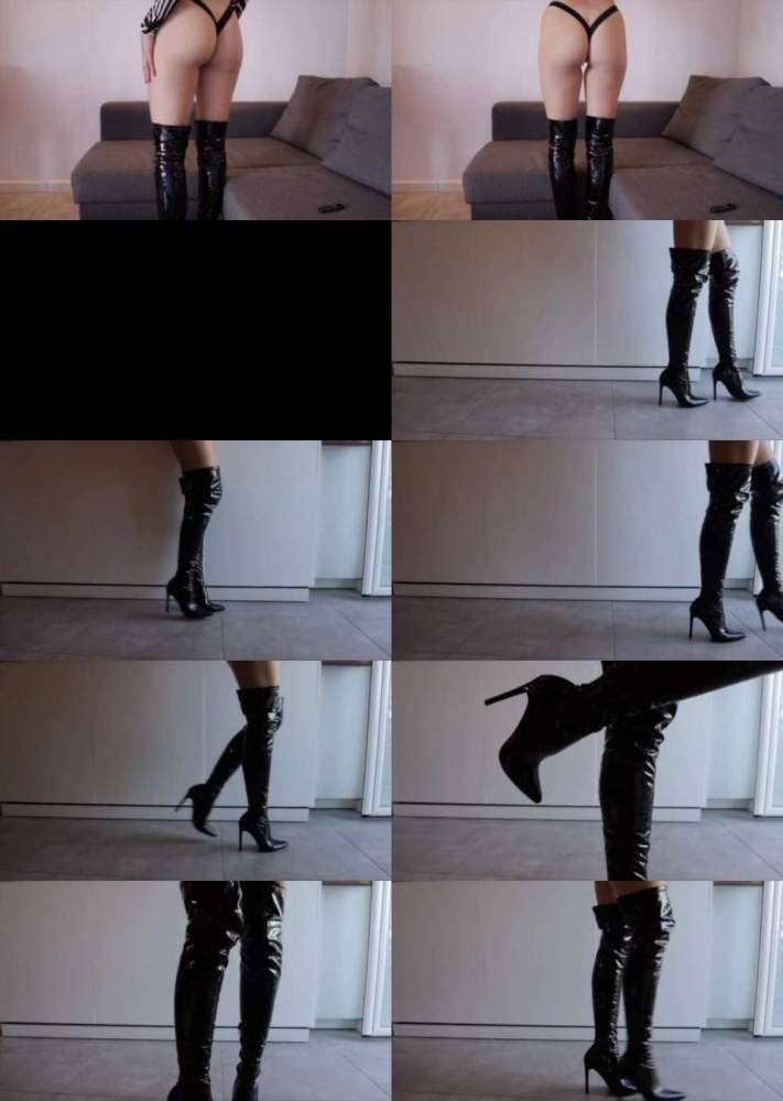 Divine Goddess Amber starring in Latex Boots Worship (HD 720p)