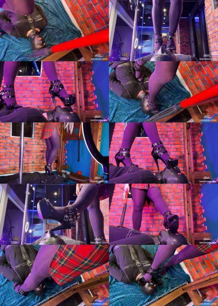 High Heels Trampling And Heels Sucking In Sexy Purple Pantyhose - MistressLegs (FullHD 1080p)