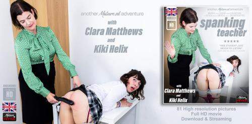 Clara Matthews (EU) (47), Kiki Helix (28) starring in Hot lesbian student Kiki Helix gets her ass red hot spanked by strict teacher Clara Matthews - Mature.nl (FullHD 1080p)